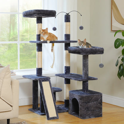 Cat Tree Tower with Cat's Favorite Perch -  Sisal Scratching Board
