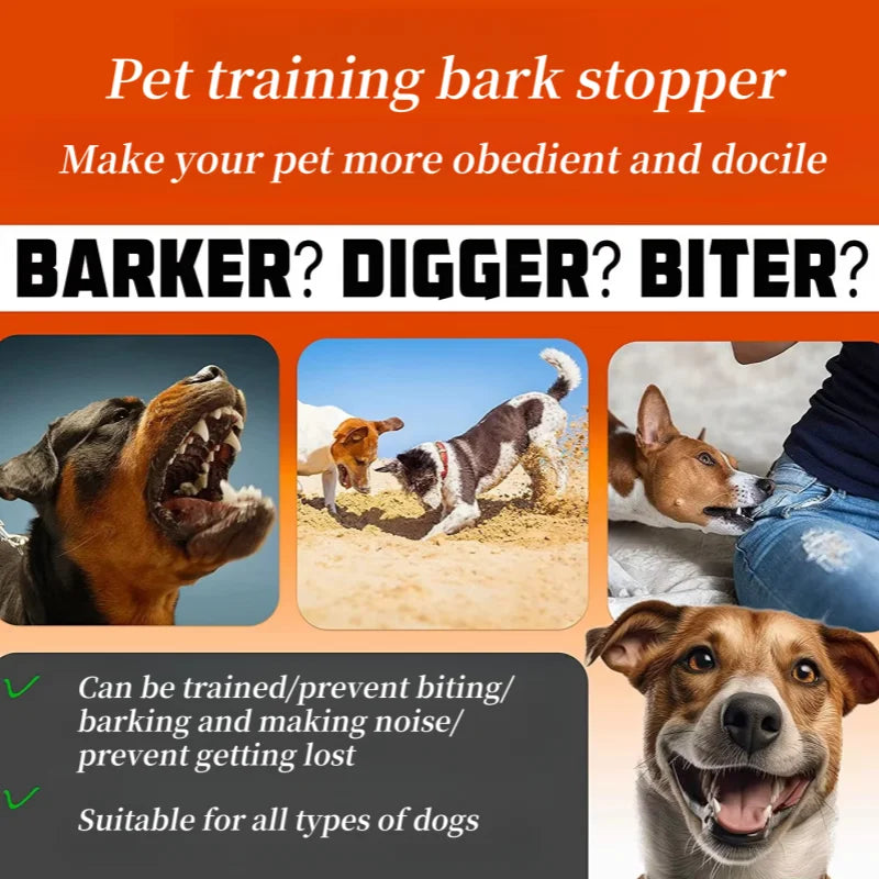 Waterproof Dog Bark Collar,Rechargeable Anti-Bark Collar ,Vibration, Training For Small, Medium Dog