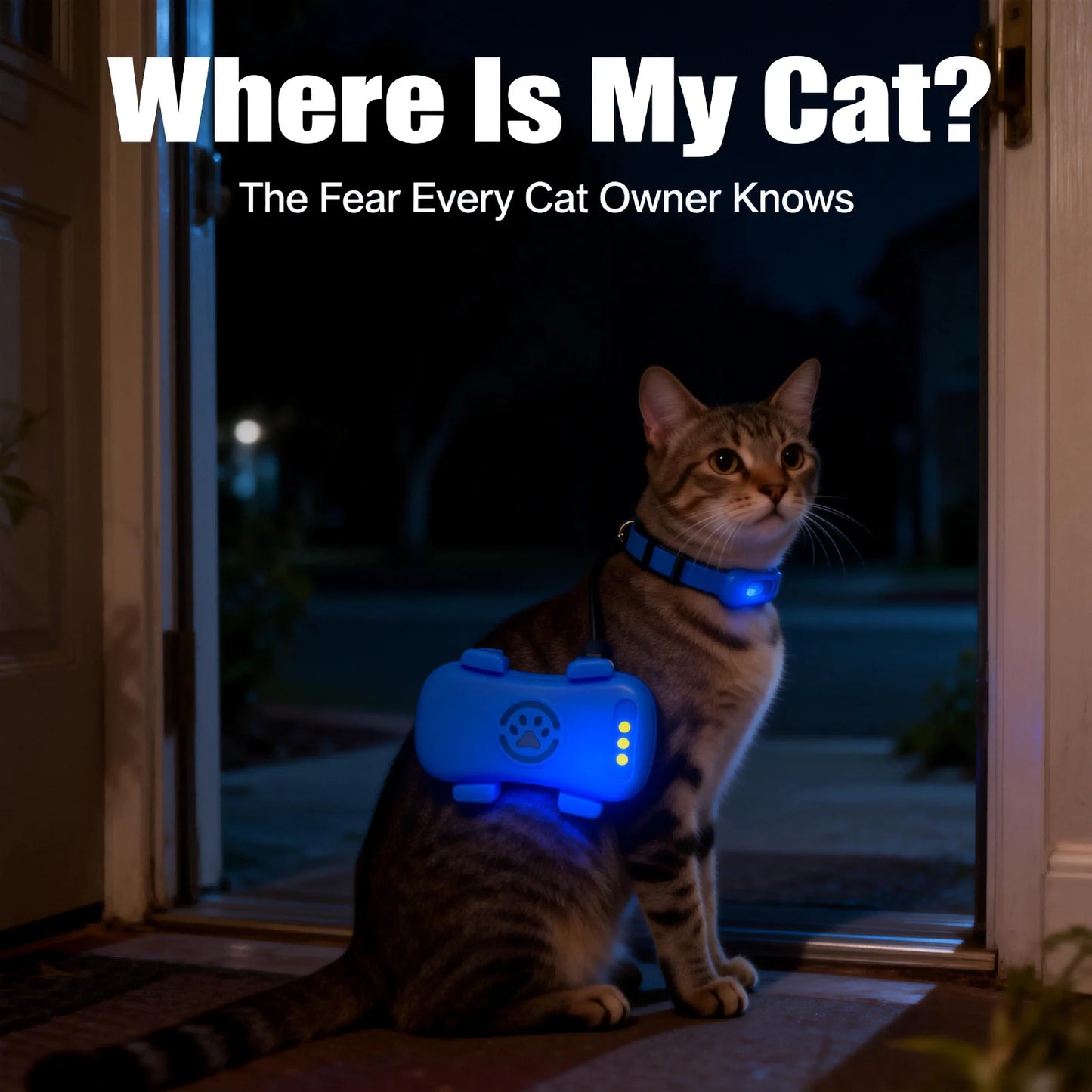 4G GPS Cat Dog Tracker Global Real-Time Pet Locator with SIM, WiFi Home Mode, Geo-Fence Alert, Lost Pet Finder, 10+ Days Battery