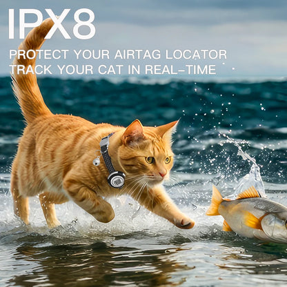 GPS Tracker Cat Collar with Airtag Case & QR ID Tag Reflective Collar