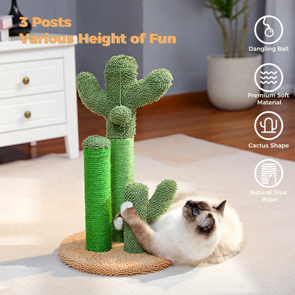 Cactus Cat Scratching Post with Natural Sisal Rope