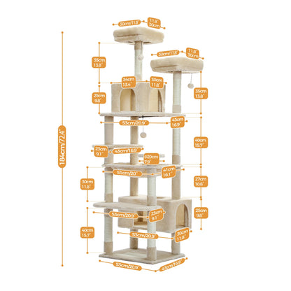Multi-Level Cat Tree Tower with Scratching Board Hammock