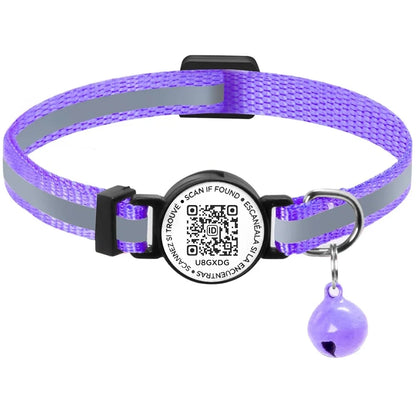 QR Code Pet Tag Reflective Kitten Collars, Cat Tag, Safety Quick Release