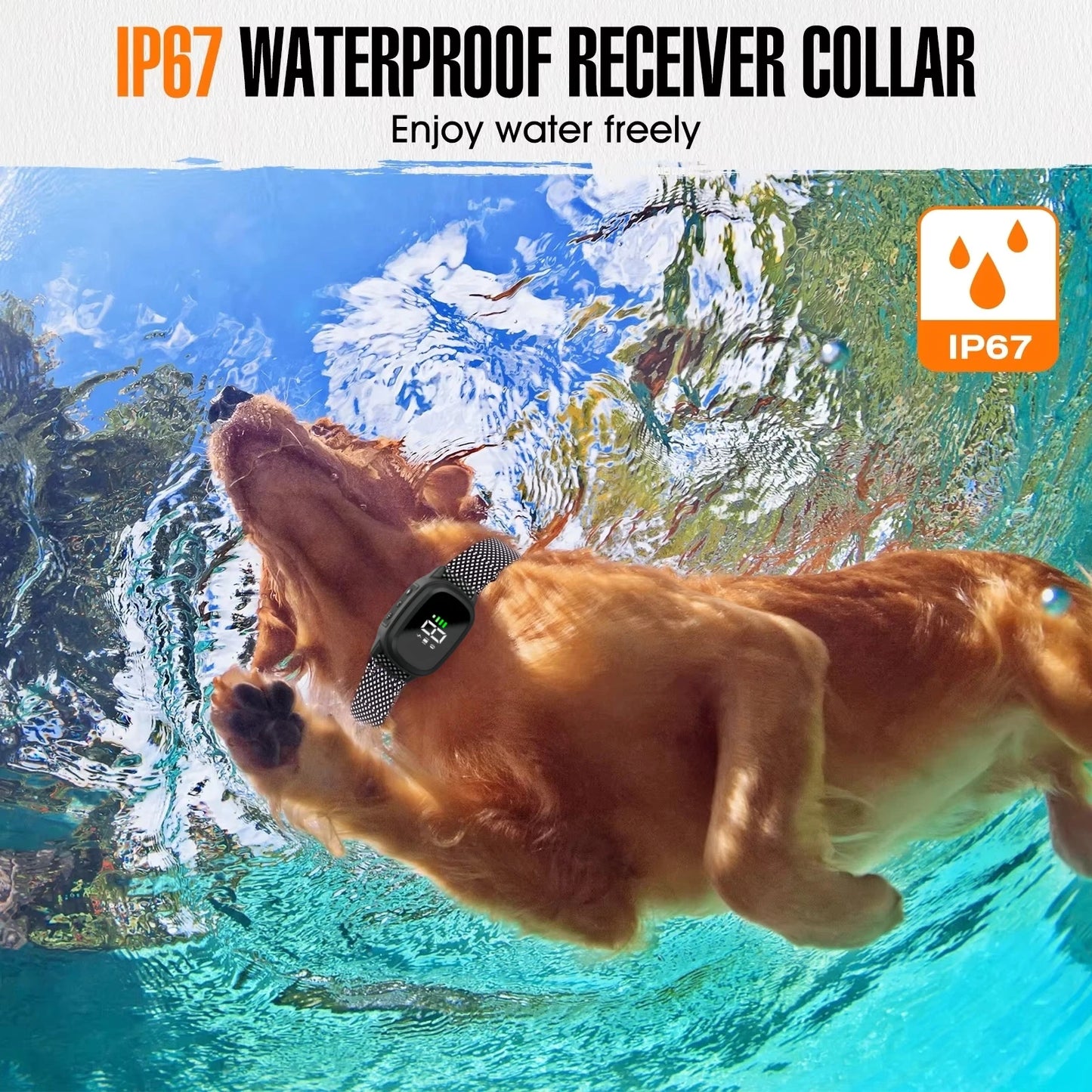 Waterproof Dog Bark Collar,Rechargeable Anti-Bark Collar ,Vibration, Training For Small, Medium Dog