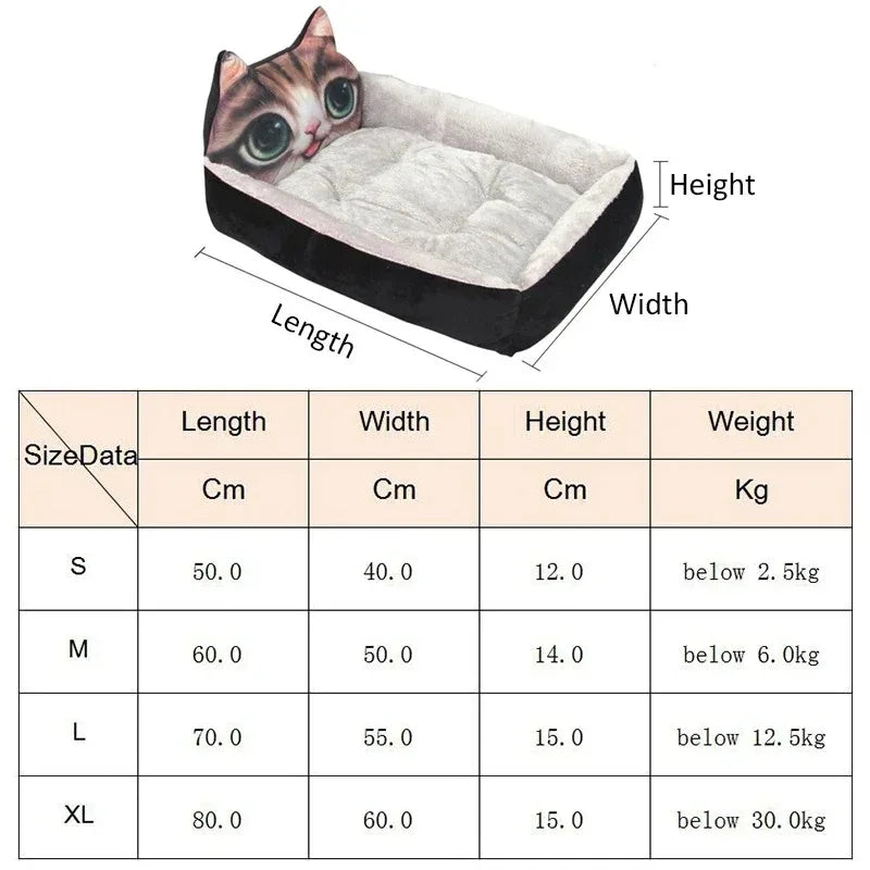 Pet Bed for Small Cats or Dogs, Super Soft Durable Fabric