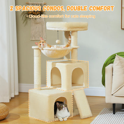 Multi-Level Cat Tree Tower with Scratching Pad