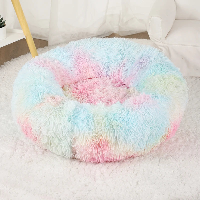 Large Round Plush Beds for Dogs & Cats