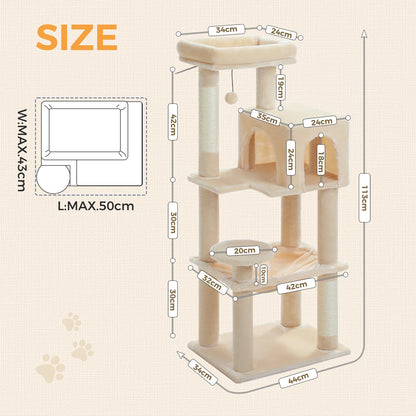 5-Level Cat Tree Tower with Top Perch