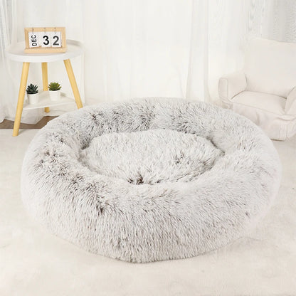 Large Round Plush Beds for Dogs & Cats
