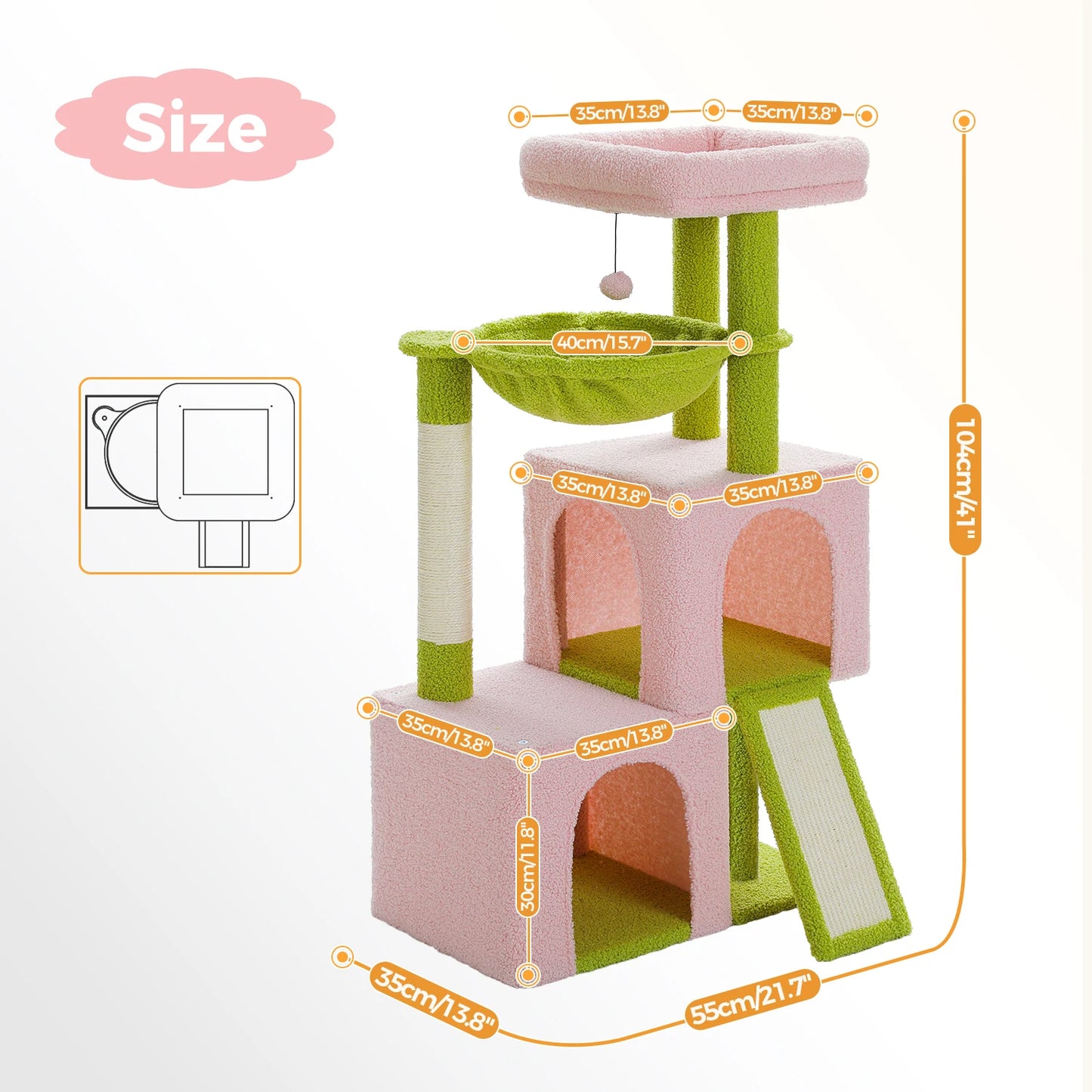 Multi-Level Cat Tree Tower with Scratching Pad