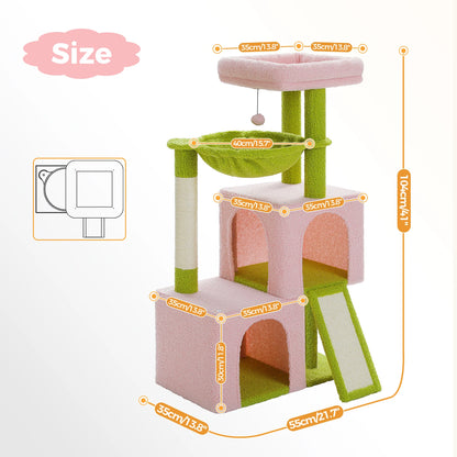 Multi-Level Cat Tree Tower with Scratching Pad