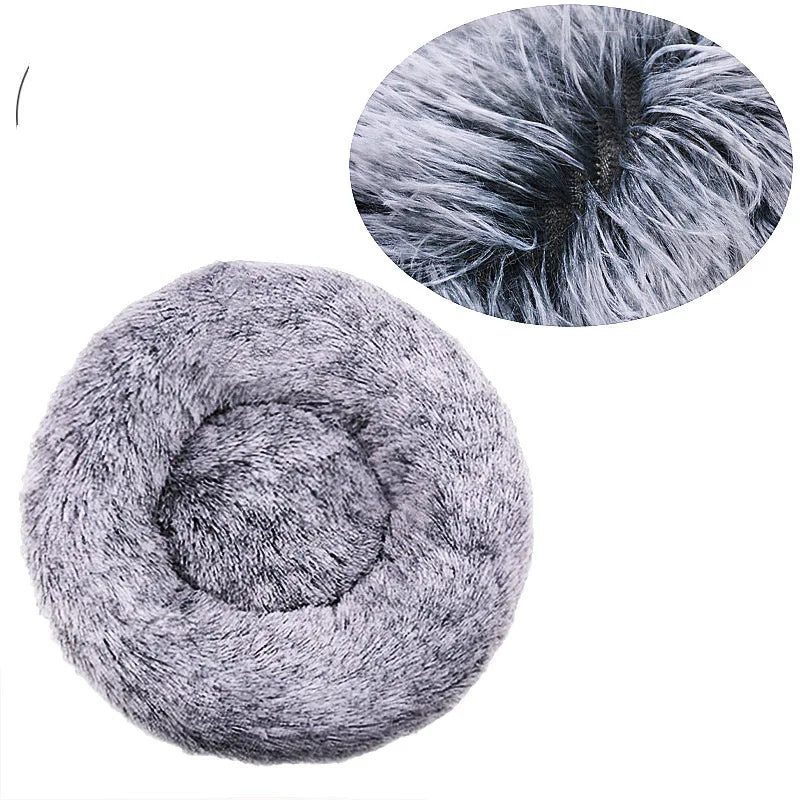 Round Pet Plush Bed for Sm, Med and Large Dogs, Super Soft Cat Beds