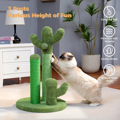 Cactus Cat Scratching Post with Natural Sisal Rope