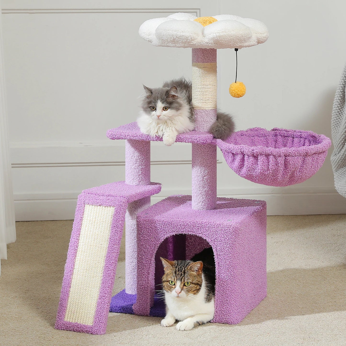 Small Cat Tree Cat Tower with Natural Sisal Scratching Post