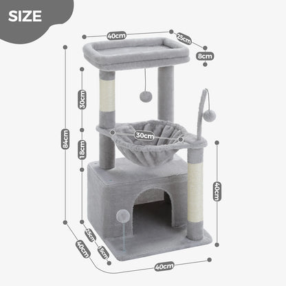 Multi-Level Cat Tree Tower with Scratching Pad