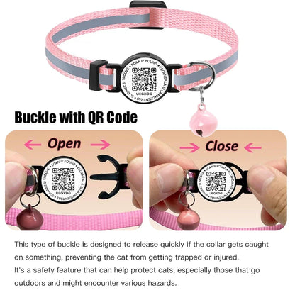 QR Code Pet Tag Reflective Kitten Collars, Cat Tag, Safety Quick Release