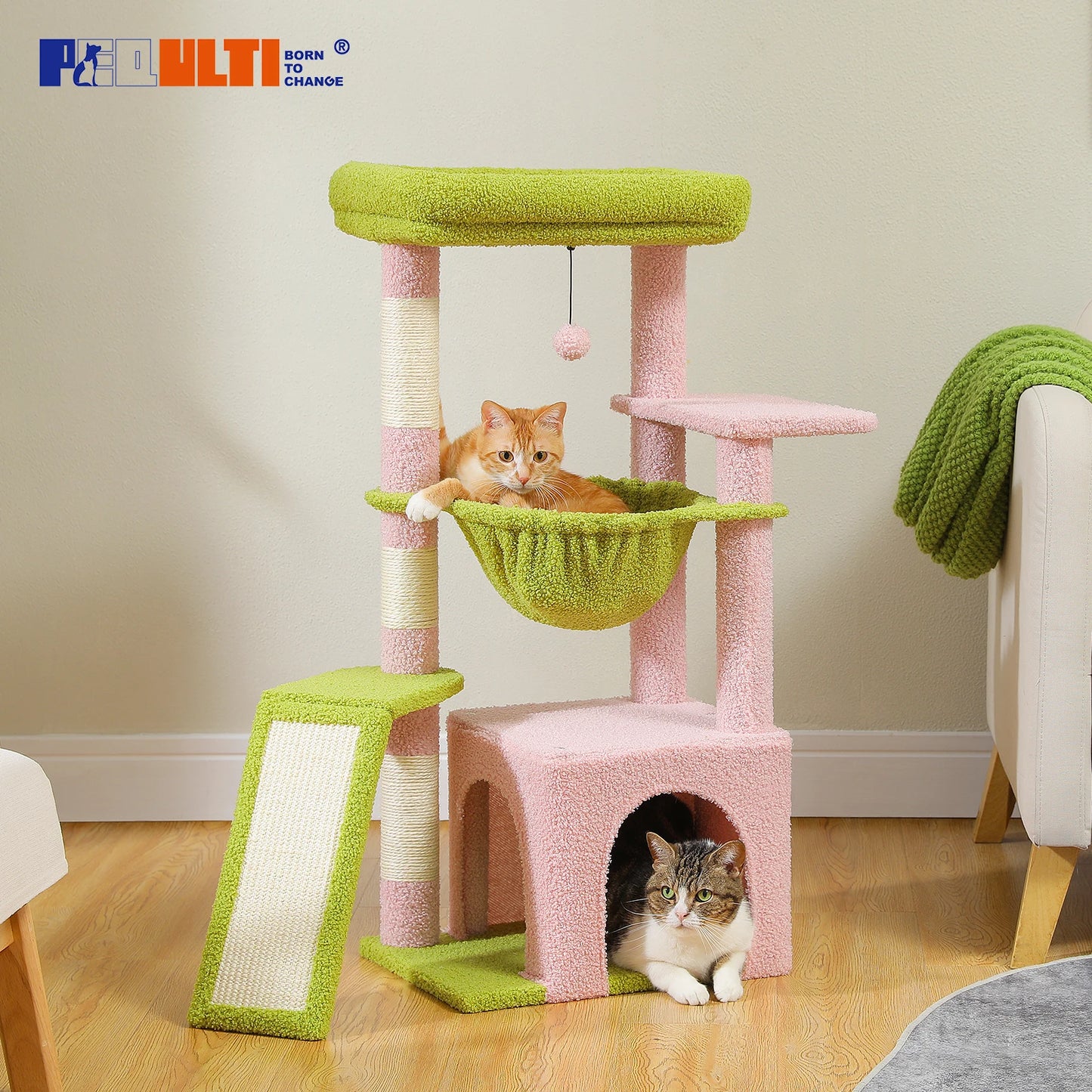Small Cat Tree Cat Tower with Natural Sisal Scratching Post