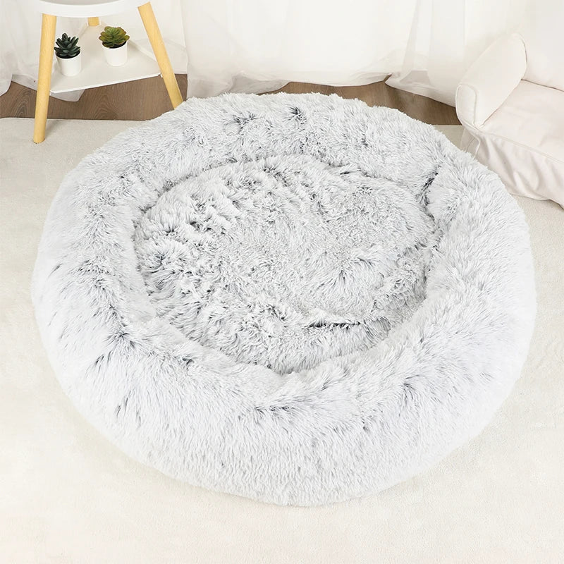 Large Round Plush Beds for Dogs & Cats