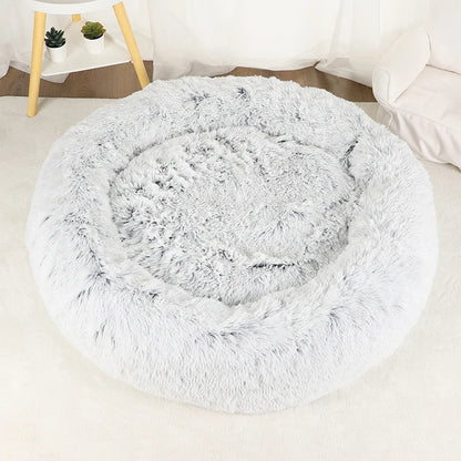 Large Round Plush Beds for Dogs & Cats
