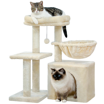 Small Cat Tree Cat Tower with Natural Sisal Scratching Post