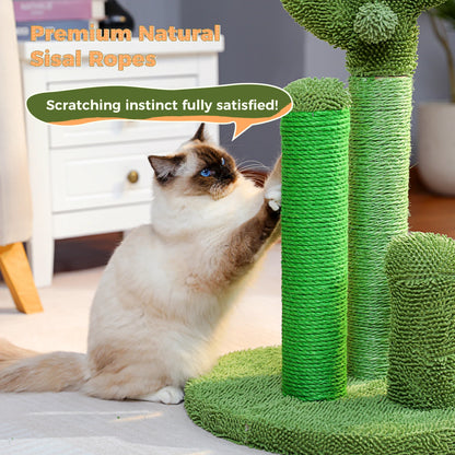 Cactus Cat Scratching Post with Natural Sisal Rope