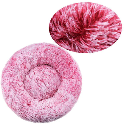 Round Pet Plush Bed for Sm, Med and Large Dogs, Super Soft Cat Beds
