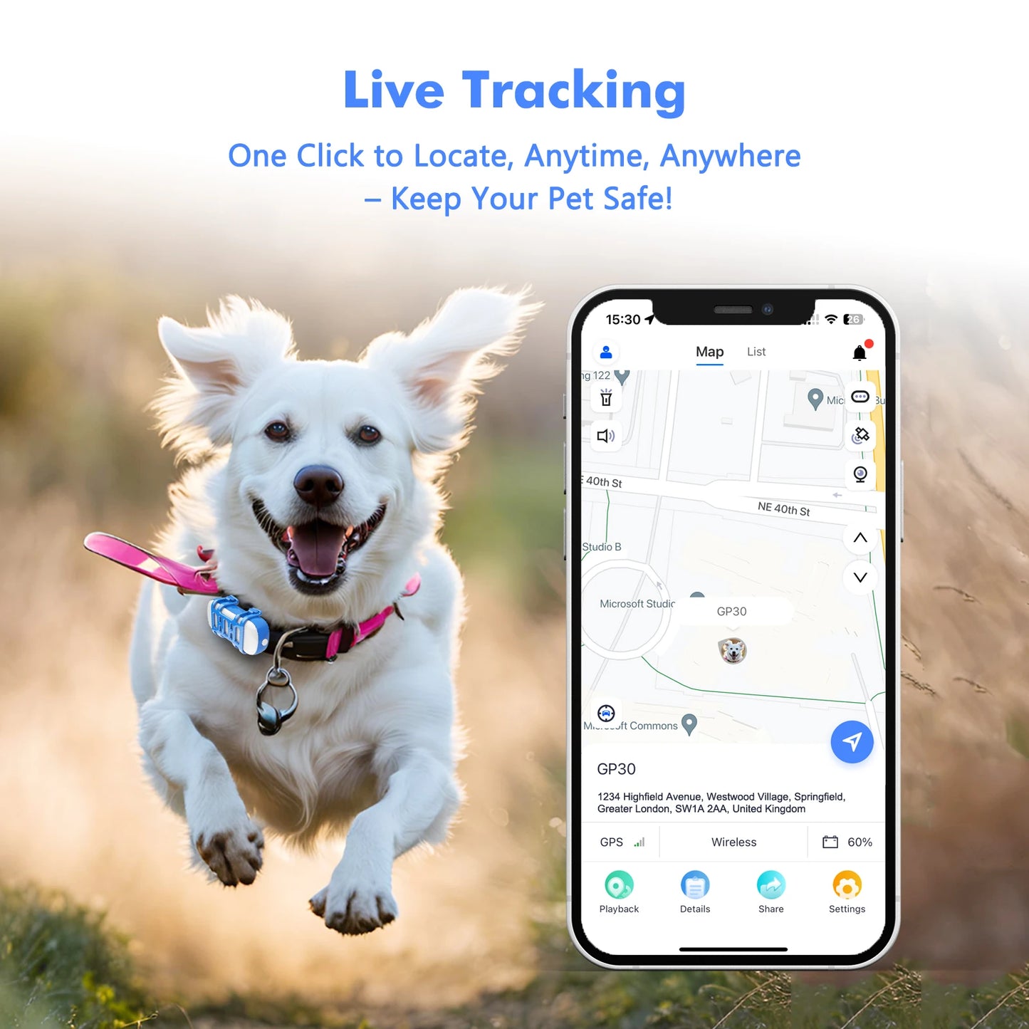 4G Mini GPS Tracker for Dot Cat – Waterproof Live Pet Locator with Android & iOS App - Subscription Needed