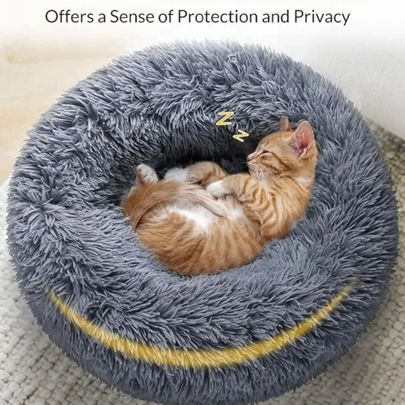Round Pet Plush Bed for Sm, Med and Large Dogs, Super Soft Cat Beds